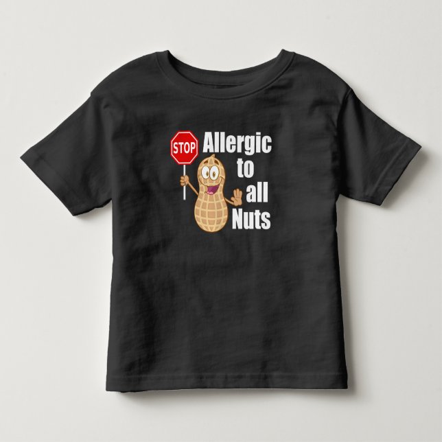 T-shirt Pour Les Tous Petits Avertissement sur l'arachide de sensibilisation au (Devant)