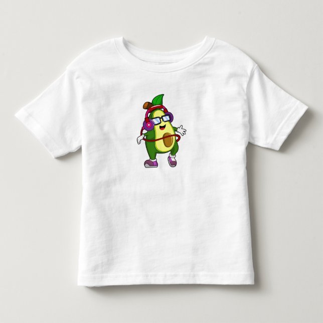 T-shirt Pour Les Tous Petits Avocado à musique avec casque (Devant)