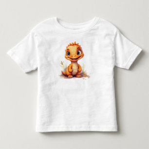 T-shirt Pour Les Tous Petits Baby-dinosaure orange