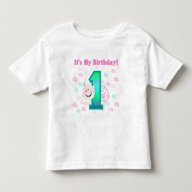 T-shirt Pour Les Tous Petits Baby Girl C'est mon 1er anniversaire (Devant)