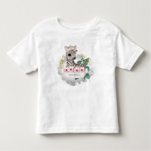 T-shirt Pour Les Tous Petits *~* Baby Zebra Nom Fleurs Jungle Sweet Girl