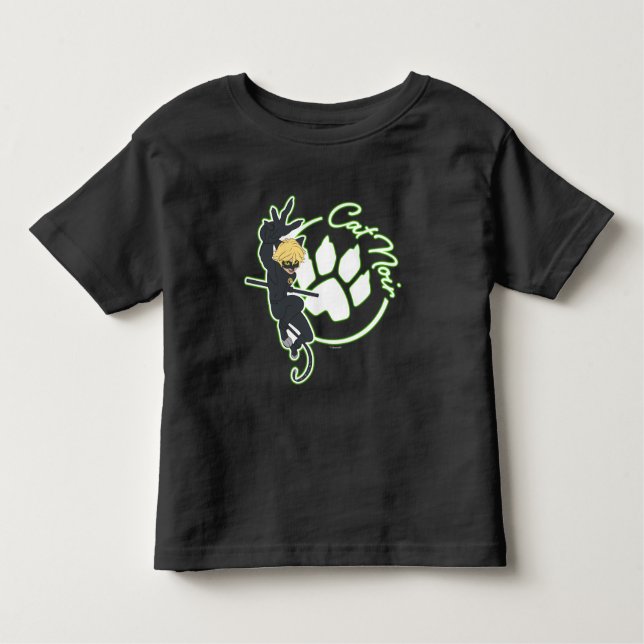 T-shirt Pour Les Tous Petits Badge de Chat Noir (Devant)