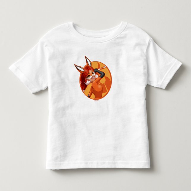 T-shirt Pour Les Tous Petits Badge Rena Rouge Orange (Devant)