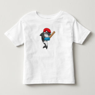 T-shirt Pour Les Tous Petits Baleine tueuse au cricket avec chauve-souris de cr