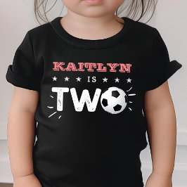 T-shirt Pour Les Tous Petits Balle de soccer étoile 2e anniversaire
