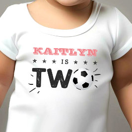 T-shirt Pour Les Tous Petits Balle de soccer étoile 2e anniversaire