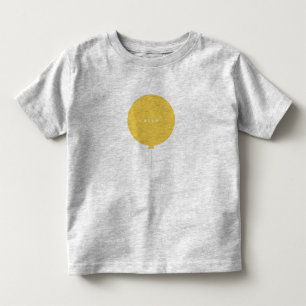 T-shirt Pour Les Tous Petits Balloon moderne   Jaune Parti sur mesure Nom des e