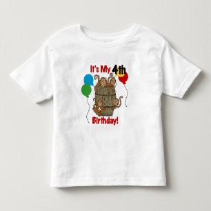 T-shirt Pour Les Tous Petits Baril des singes 4e anniversaire