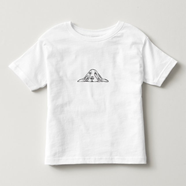 T-shirt Pour Les Tous Petits basset blanc (Devant)