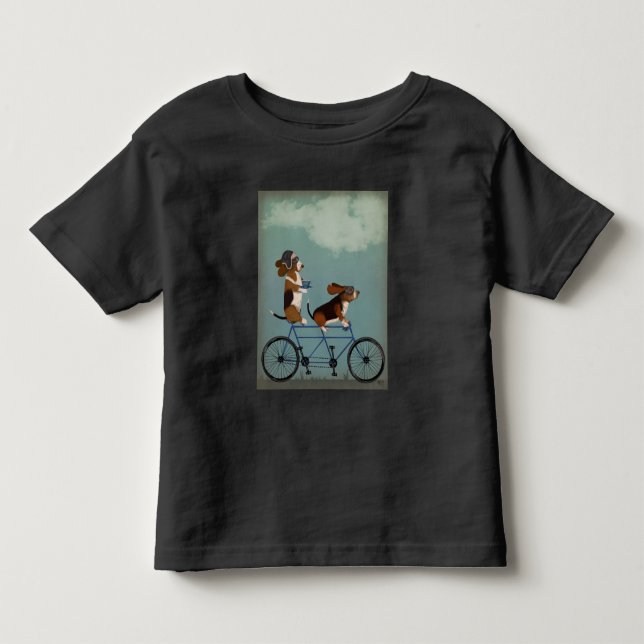 T-shirt Pour Les Tous Petits Basset Hound Tandem (Devant)