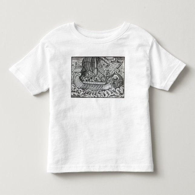 T-shirt Pour Les Tous Petits Bateau de Viking (Devant)