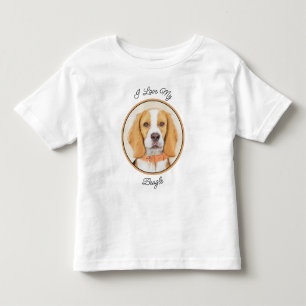 T-shirt Pour Les Tous Petits Beagle Hound Dog Peinture Animal Art original