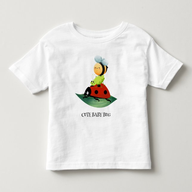 T-shirt Pour Les Tous Petits Bébé coccinelle rouge mignonne abeille insecte sur (Devant)