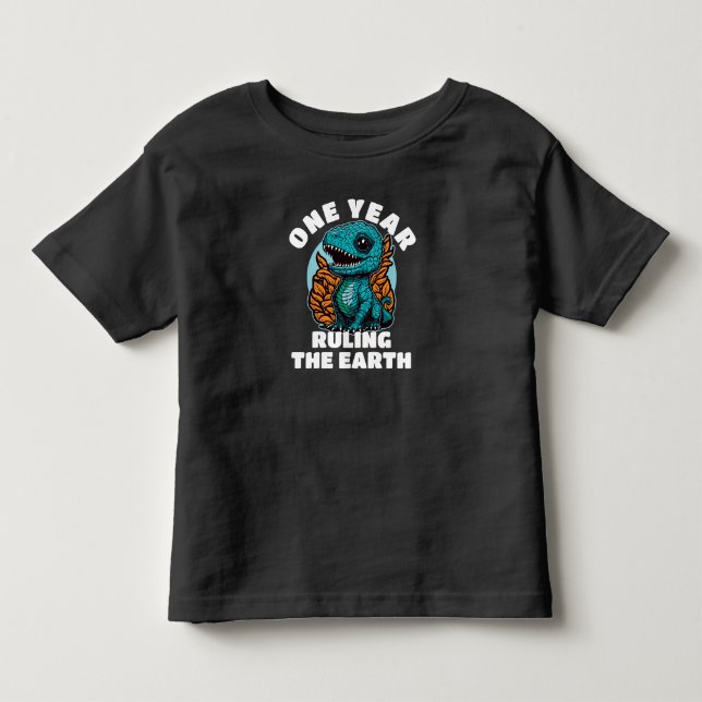 T-shirt Pour Les Tous Petits Bébé Dinosaure Anniversaire d'un an (Devant)