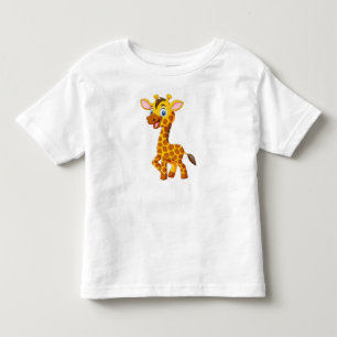 T-shirt Pour Les Tous Petits Bébé girafe mignon souriant dessin animé-35280
