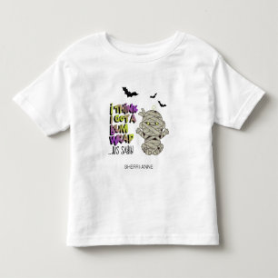 T-shirt Pour Les Tous Petits Bébé momie emmaillotée Halloween vert ID683