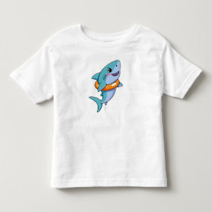 T-shirt Pour Les Tous Petits Bébé requin mignon avec flotteur  