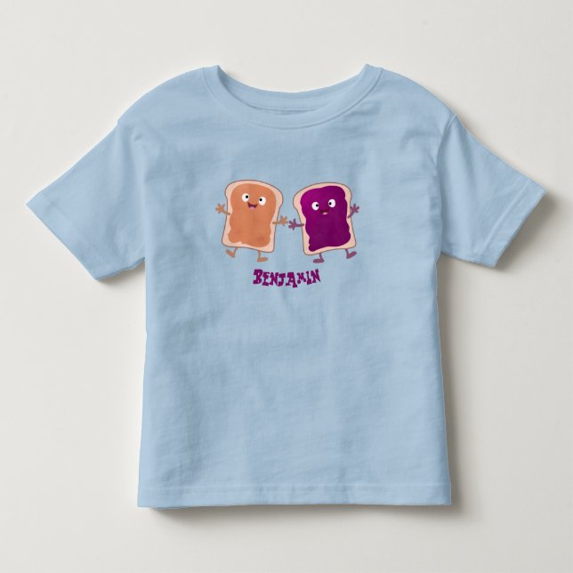 T-shirt Pour Les Tous Petits Beurre d'arachide mignonne et caricature sandwich  (Devant)