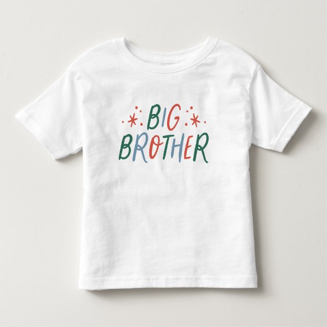 T-shirt Pour Les Tous Petits Big Brother coloré rouge vif et vert type (Devant)