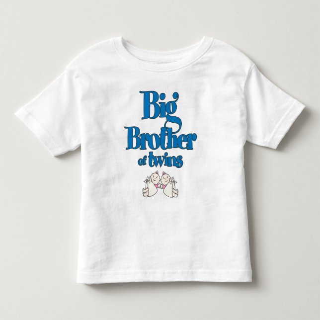 T-shirt Pour Les Tous Petits Big Brother des filles jumelles (Devant)