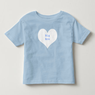 T-shirt Pour Les Tous Petits Big Brother Personnalisé Coeur Bleu et Blanc