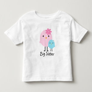 T-shirt Pour Les Tous Petits Big Soeur Spring Birds Girls Tee