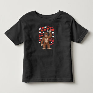 T-shirt Pour Les Tous Petits Bigfoot Valentines Jour Coeurs Drôle Sasquatch