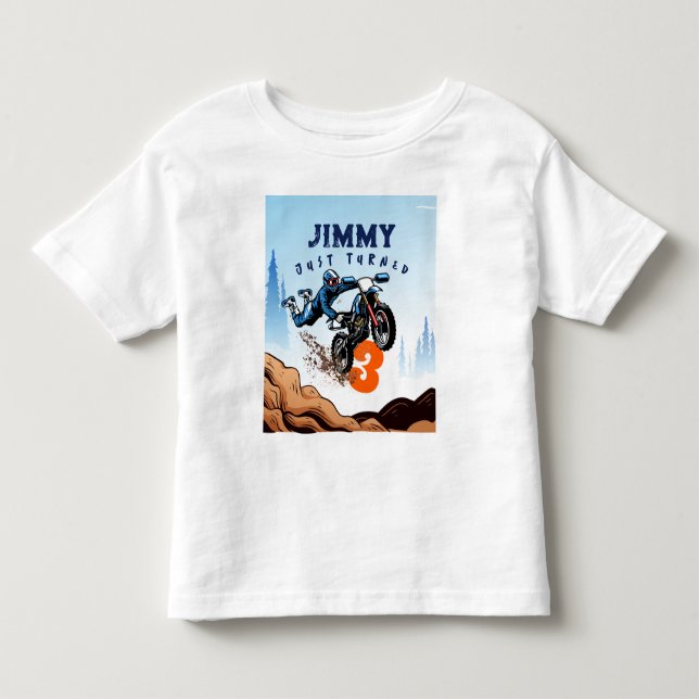 T-shirt Pour Les Tous Petits Biker Kid Dirt Stunt Vélo Anniversaire (Devant)