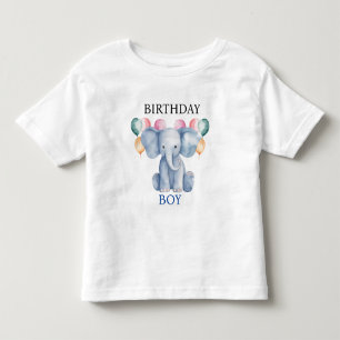 T-shirt Pour Les Tous Petits Birthday Boy Baby Elephant & Ballons