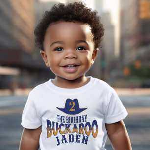 T-shirt Pour Les Tous Petits "Birthday Buckaroo" Cowboy Anniversaire de enfant 