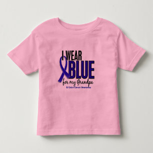 T-shirt Pour Les Tous Petits Bleu d'usage du cancer du colon I pour mon