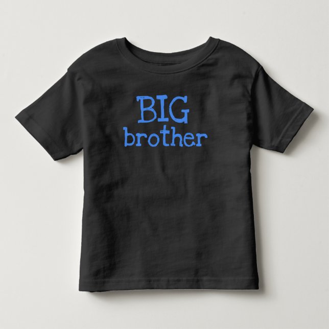 T-shirt Pour Les Tous Petits Bleu texte grand frère (Devant)
