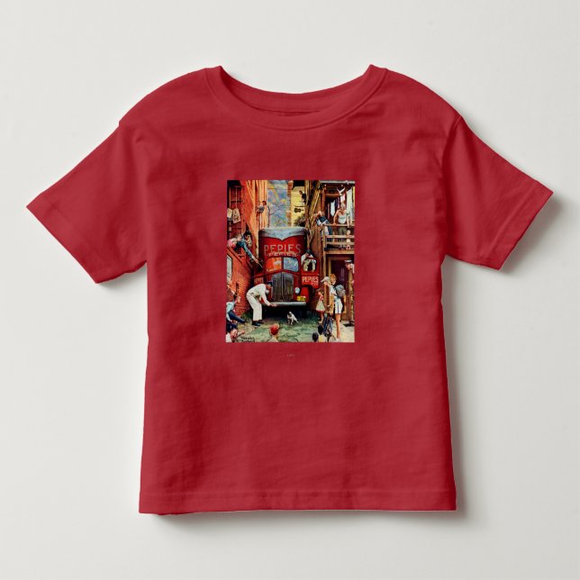 T-shirt Pour Les Tous Petits Bloc routier par Norman Rockwell (Devant)