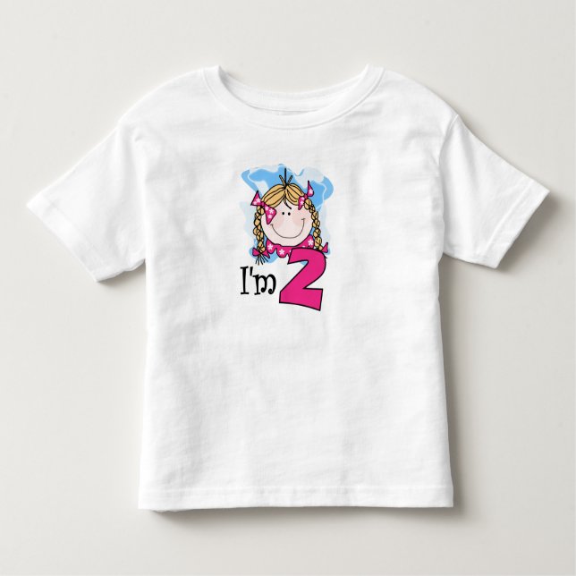 T-shirt Pour Les Tous Petits Blond Girl I'm Two (Devant)