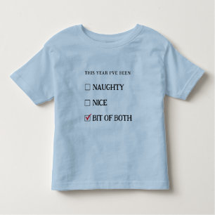 T-shirt Pour Les Tous Petits Blue Naughty Nice Liste Funny Mignonne Noël