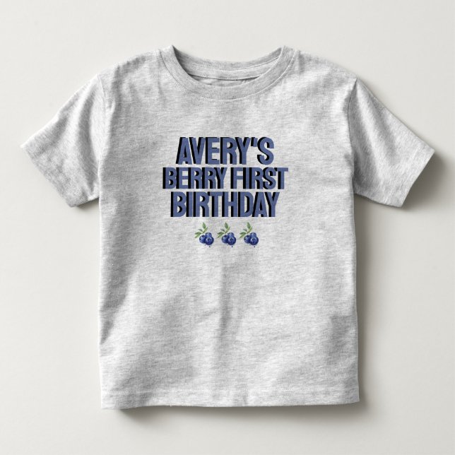 T-shirt Pour Les Tous Petits Blueberry Berry Première fille 1er anniversaire (Devant)