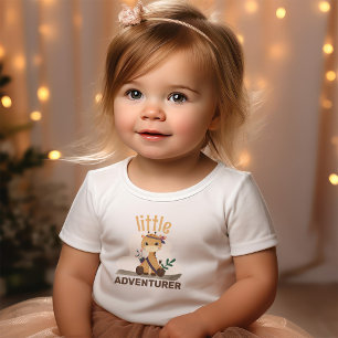 T-shirt Pour Les Tous Petits Boho Chic Citation de girafe Petit aventurier