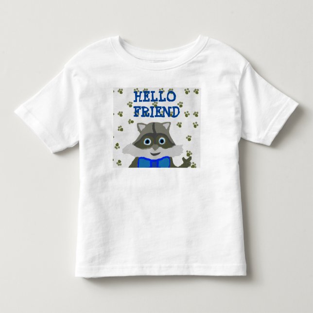 T-shirt Pour Les Tous Petits bonjour ami (Devant)