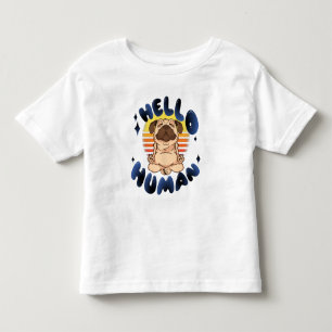 T-shirt Pour Les Tous Petits Bonjour humain Méditer chien de yoga