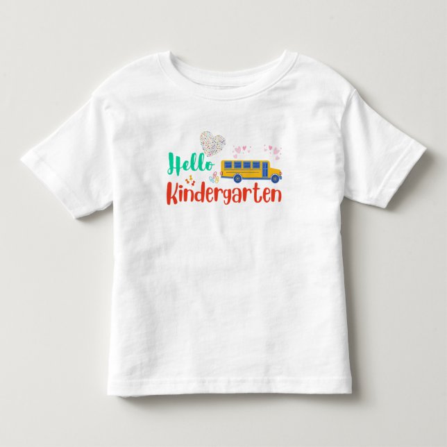 T-shirt Pour Les Tous Petits Bonjour maternelle, premier jour de l'école (Devant)