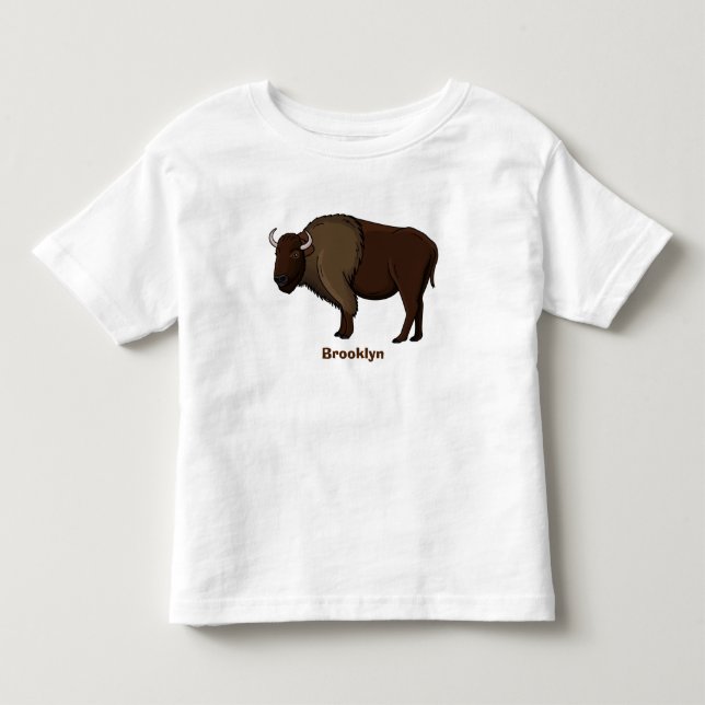 T-shirt Pour Les Tous Petits Bonne illustration de bison américain (Devant)