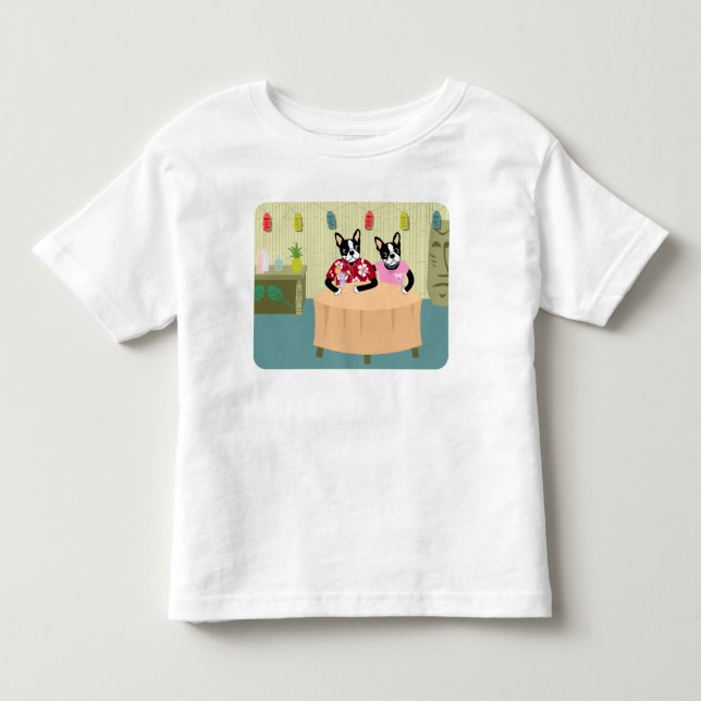 T-shirt Pour Les Tous Petits Boston Terrier Boy & Girl (Devant)