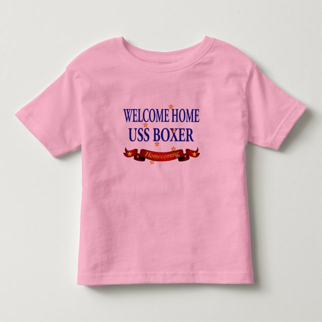 T-shirt Pour Les Tous Petits Boxeur à la maison bienvenu d'USS (Devant)