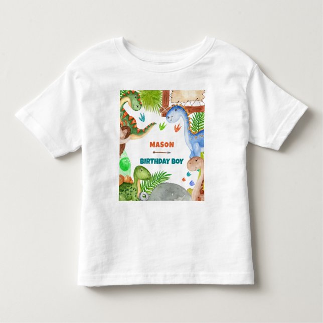 T-shirt Pour Les Tous Petits Boy Dinosaur 3rd Birthday Invitation (Devant)