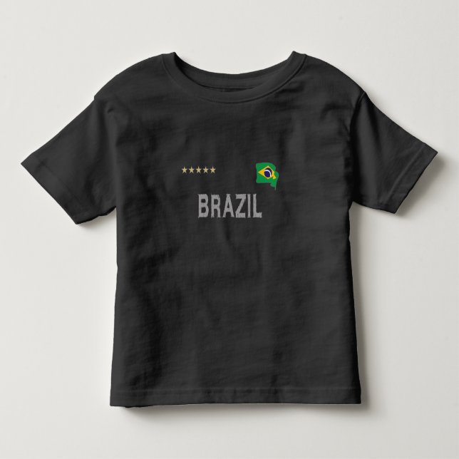 T-shirt Pour Les Tous Petits Brésil Fan Football Fan Chemise Coeur (Devant)