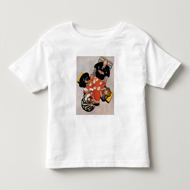 T-shirt Pour Les Tous Petits Bridge Game par Norman Rockwell (Devant)