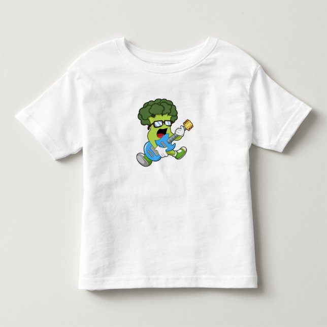 T-shirt Pour Les Tous Petits Brocoli comme musicien avec guitare (Devant)