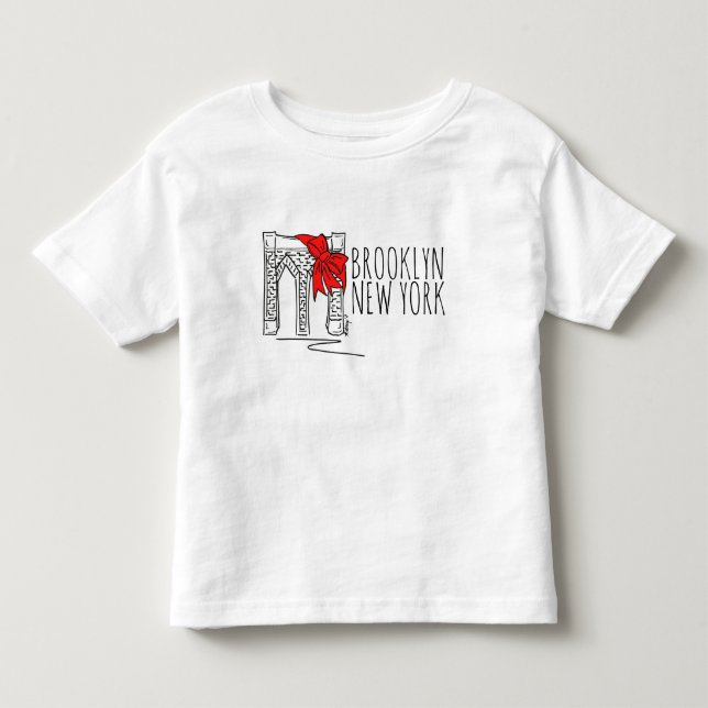 T-shirt Pour Les Tous Petits Brooklyn Bridge New York Noël (Devant)