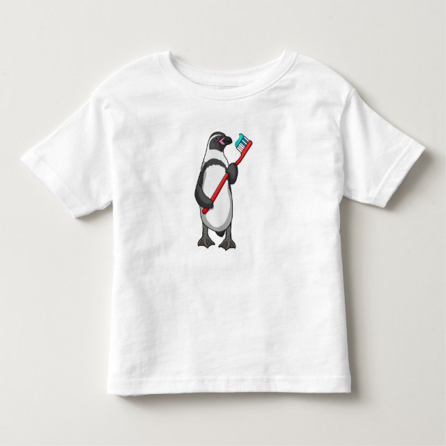 T-shirt Pour Les Tous Petits Brosse à dent de pingouin (Devant)