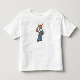 T-shirt Pour Les Tous Petits Bull comme Handyman avec Hammer